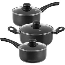 탐사 IH 인덕션 냄비 3종 세트, 딥블랙, 편수 냄비 16cm + 편수 냄비 18cm + 양수 냄비 20cm
