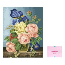 디클레어 액자 캔버스형 보석십자수 DIY 키트 40 x 50 cm, 1세트, 모란의 추억