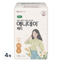 디펜드 여성용 애니데이 요실금 패드 중용량, 24개입, 4개, 중형