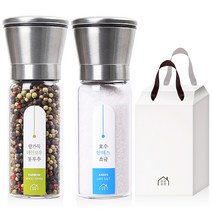 소금공장 스텐 글라인더 통후추 120g + 안데스 소금 230g 세트, 1세트