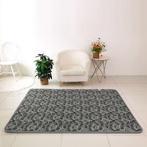 신일 프리미엄 EMF 카본 탄소 전기매트, 회색 꽃 무늬, 더블(1400 x 1950 mm)