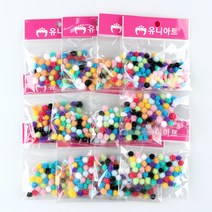 유니아트 1000 반짝이 퐁퐁 만들기 재료 10mm, 혼합 색상, 12개입
