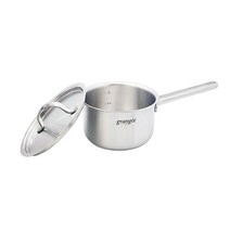 키친아트 인덕션 프리미엄 그랑제 IH 통3중 편수냄비, 스텐 샤틴 무광, 16cm