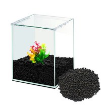 그로비타 올디아망 25 하이큐브 유리 어항 + 바이오샌드 블랙 노멀 4kg, 혼합색상