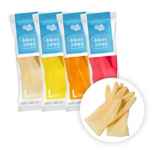 러버랩 레인보우 손목라인 고무장갑 대(L) 5종, 아이보리 2p + 체리핑크 + 오렌지 + 옐로우, 5개