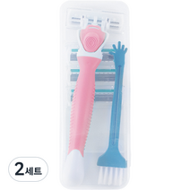 바디애 여성용 면도기 + 면도날 4p + 브러쉬 세트 핑크, 2세트