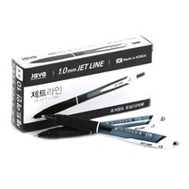 자바펜 제트라인 볼펜 1.0mm, 블랙, 12개입