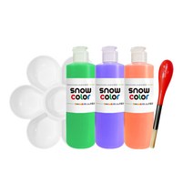 스노우키즈 스노우물감 250ml B세트 + 꽃잎팔레트 화이트 + 백토붓 1개 랜덤발송, 3색