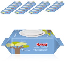 하기스 모이스쳐케어 플러스 유아물티슈 캡형, 72매, 20팩