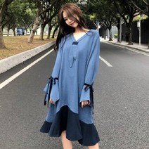 패션풀 여성용 루니 스트라이프 타이 원피스 DRS24329