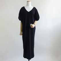 브이넥 밴드 롱 원피스