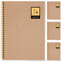 영아트 골드 스프링 크라프트 4분할 수학 연습장 노트 80p, 혼합색상, 4개