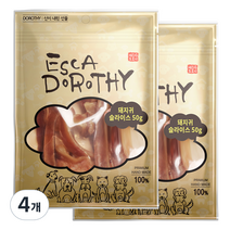 에스카도로시 국내산 수제 애견간식, 돼지귀 슬라이스, 50g, 4개