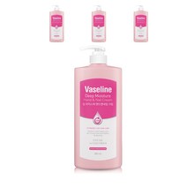바세린 24h 딥 모이스춰 핸드앤네일 핸드크림, 4개, 500ml