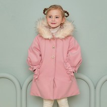 월튼키즈 아동용 리본 프릴 후드 코트