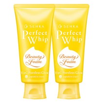센카 NEW 퍼펙트 휩 비타민C 포어리스 글로우 클렌징폼, 100g, 2개