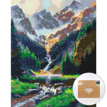 아트조이 DIY 보석 십자수 캔버스형 50 x 40 cm, 설산의 여름, 1세트