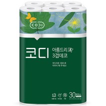 코디 아름드리 3겹 데코 롤화장지 27 m, 30롤, 1개