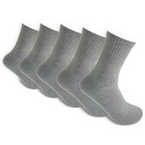 코삭 남성용 기능성 울트라 자이언트 스포츠양말 중목 5족 세트, 그레이