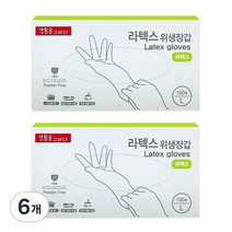 생활을그리다 라텍스 위생장갑 L, 대(L), 6개