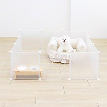 펫초이스 강아지 화이트 가림막 울타리 11p + 철망문 + 화이트 커넥터 24p 세트, 혼합색상
