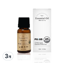 퓨어스 유기농 마조람오일, 10ml, 3개