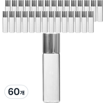 롤온 향수 용기 5ml, 60개, 실버(캡) + 투명(용기)