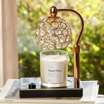 캔들백화점 블링 크리스탈 비주 캔들워머 로즈골드 + 블랙 + 천연 소이 캔들 280g 세트, 일랑일랑