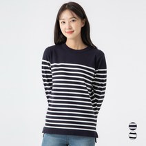 캐럿 여성용 데일리 스트라이프 니트