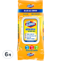 유한락스 세정살균티슈 시트러스 블렌드 60p, 6개