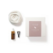 라비다39 화이트 동백 장미 플라스터 오너먼트 석고방향제 + 리필오일 3ml + 차량용클립, 클린코튼