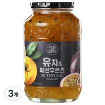 초록원 유자 앤 패션후르츠 액상차, 1kg, 3개