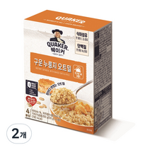 퀘이커 즉석 구운 누룽지 오트밀 4p, 200g, 2개