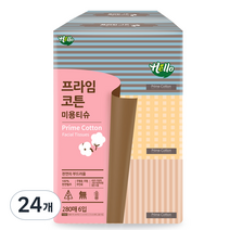 헬로 천연펄프 프라임 코튼 미용티슈, 280매, 24개