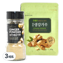 성진 국내산 생강 가루 병 40g + 지퍼형 60g 세트, 3세트