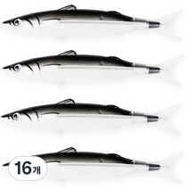 인디케이 싱싱한 물고기 볼펜, 16개, 블랙