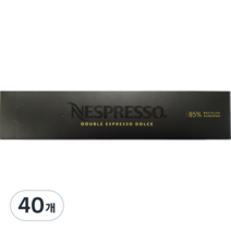 네스프레소 버츄오 더블 에스프레소 돌체 캡슐커피, 9.5g, 40개