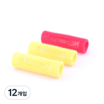 주트 헤어롤 길이 100mm 특/롱 35mm, 혼합 색상, 12개입