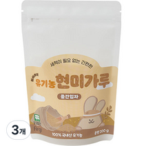 퍼기 유아용 하이아미 유기농 현미가루 중간입자 중기, 200g, 3개