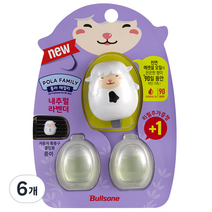 폴라패밀리 자동차 통풍구형 방향제 몽이 라벤더향 본품+리필, 6개, 내추럴라벤더