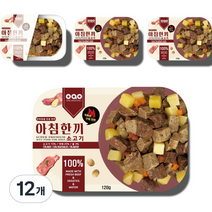 오아오 강아지 전연령용 아침한끼 소고기 습식사료, 소, 120g, 12개