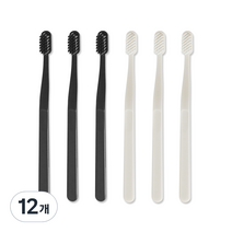 생활도감 칫솔 블랙 3p + 화이트 3p, 12개, 1개