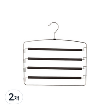 아리코 논슬립 4단 바지걸이, 2개, 블랙