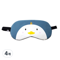 런웨이브 캐릭터애니멀 팩 겸용 수면안대 블루오리, 1개입, 4개