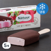 나뚜루 딸기 초콜릿 바 (냉동), 90ml, 5개