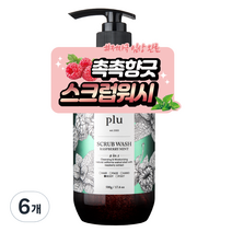 플루 데일리 스크럽 바디워시 라즈베리민트, 500g, 6개