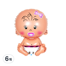 베이비샤워 백일 이벤트 은박 풍선, 여자아기, 6개