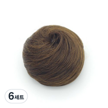 끌레오라미 승무원 올림머리 가채 S114 + U자핀, 가채(밝은갈색), 6세트