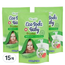 에코소다 베이비 핸드워시 자몽향 리필, 300ml, 15개