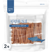 네츄럴랩 강아지 건강한 육포 간식 스틱, 연어, 700g, 2개